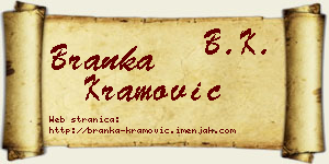 Branka Kramović vizit kartica
